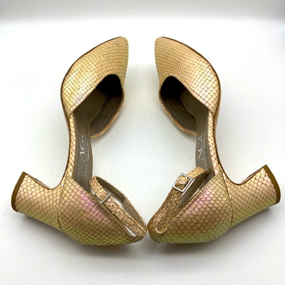 AGL Attilio Giusti Leombruni D’Orsay Shim Snake Marble Heels SZ 39/8,5 Italy - Picture 9 of 13
